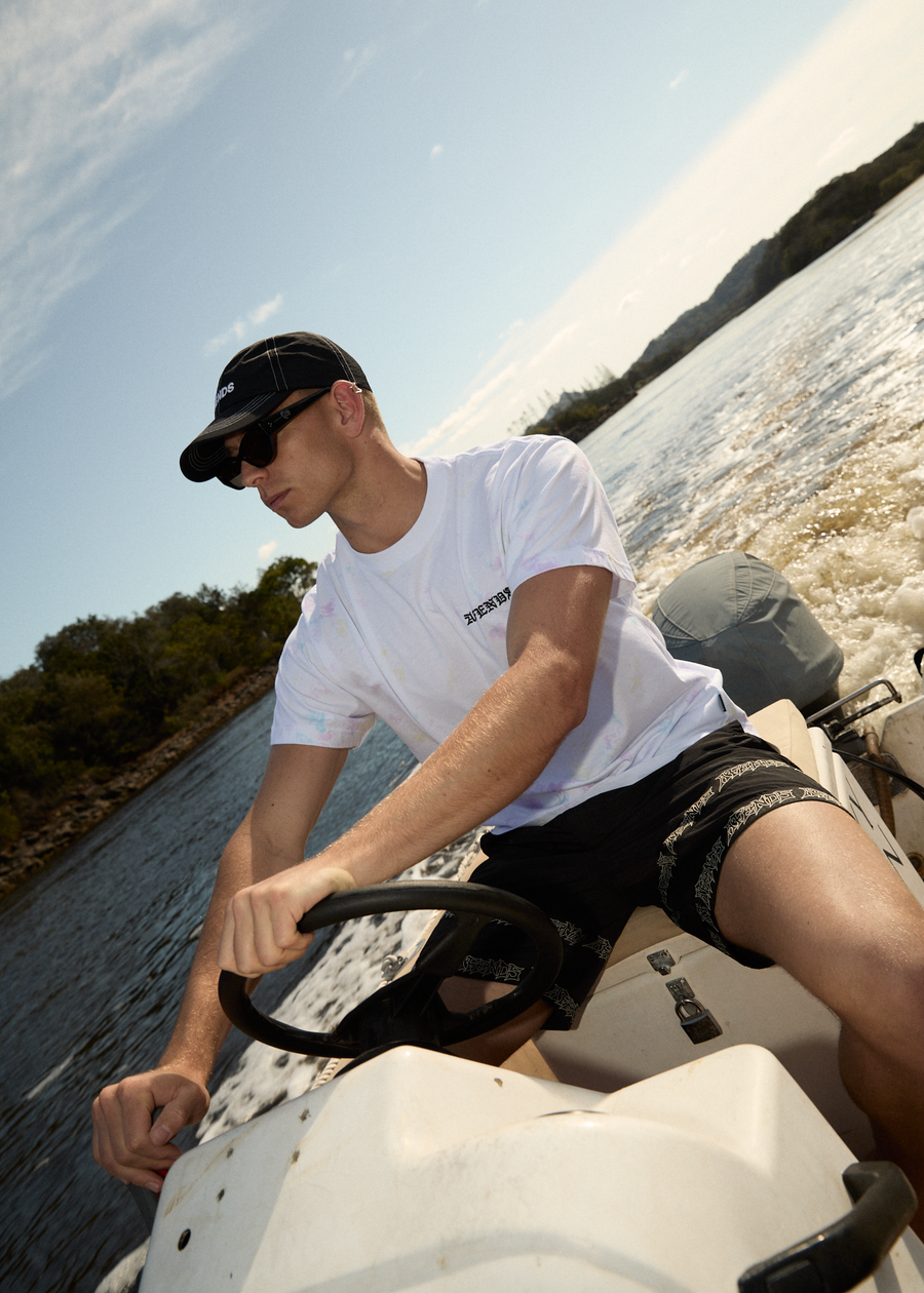 AFENDS Mens Tie Die - Boxy Tee - White