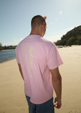 AFENDS Mens Altered - Heavyweight Boxy Tee - Vintage Pink - Afends mens altered   heavyweight boxy tee   vintage pink