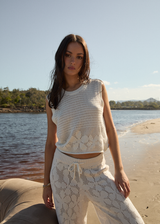 AFENDS Womens Saint - Knit Top - White - Afends womens saint   knit top   white 