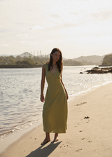 AFENDS Womens Amaya - Maxi Dress - Lemongrass - Afends womens amaya   maxi dress   lemongrass 