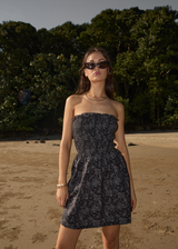 AFENDS Womens Paisley - Strapless Mini Dress - Black - Afends womens paisley   strapless mini dress   black 