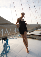 AFENDS Womens Amaya - Halter Playsuit - Black - Afends womens amaya   halter playsuit   black 