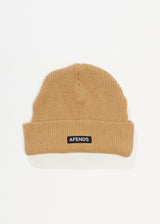 AFENDS Unisex Hometown - Knit Beanie - Tan - Afends unisex hometown   knit beanie   tan 