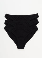 AFENDS Womens Lolly - Bikini Briefs 3 Pack - Black - Afends womens lolly   bikini briefs 3 pack   black 