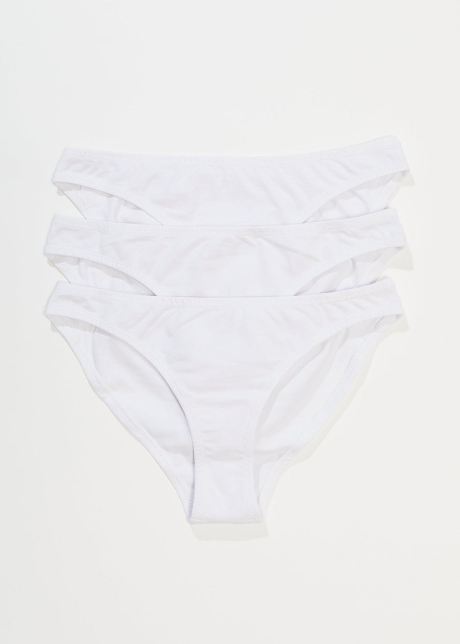 AFENDS Womens Lolly - Bikini Briefs 3 Pack - White 