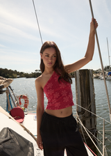 AFENDS Womens Valerie - One Shoulder Top - Tomato - Afends womens valerie   one shoulder top   tomato 