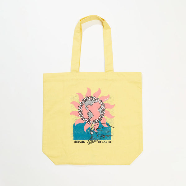 AFENDS Unisex Return To Earth - Tote Bag - Butter - Afends US.