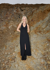 AFENDS Womens Andy - Halter Maxi Dress - Black - Afends womens andy   halter maxi dress   black