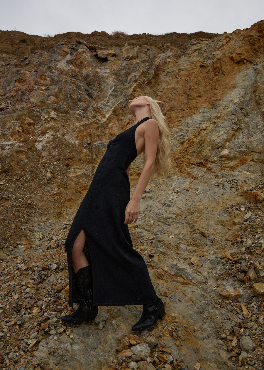 AFENDS Womens Andy - Halter Maxi Dress - Black