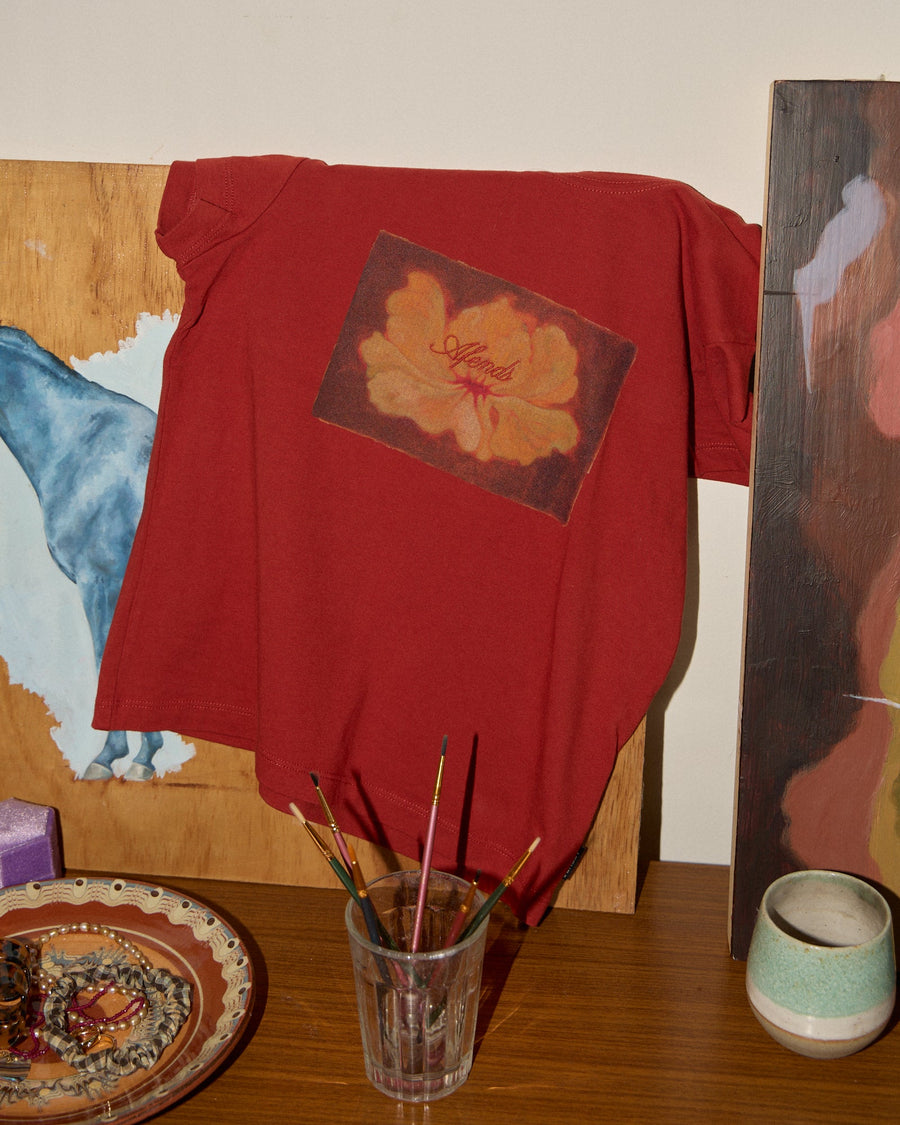 AFENDS Womens Dark Heaven - Baby Tee - Red Rum