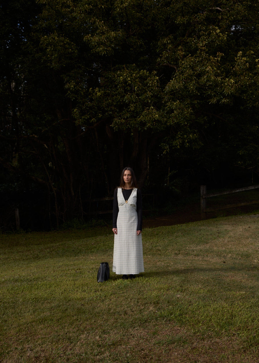 AFENDS Womens Legacy - Seersucker Maxi Dress - Boa Check