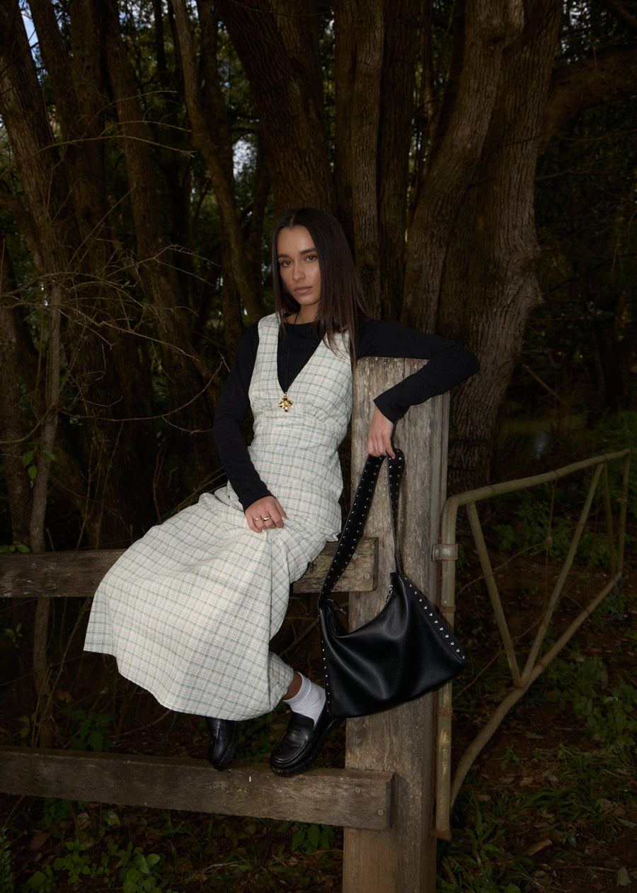 AFENDS Womens Legacy - Seersucker Maxi Dress - Boa Check