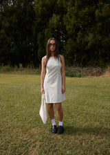 AFENDS Womens Legacy - Seersucker Mini Dress - Boa Check - Afends womens legacy   seersucker mini dress   boa check
