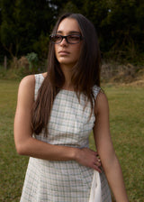AFENDS Womens Legacy - Seersucker Mini Dress - Boa Check - Afends womens legacy   seersucker mini dress   boa check