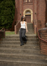 AFENDS Womens Dusk - Seersucker Check Pant - Black Check - Afends womens dusk   seersucker check pant   black check