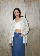 AFENDS Womens Lighthouse - Flannel Shirt - Taupe - Afends womens lighthouse   flannel shirt   taupe 