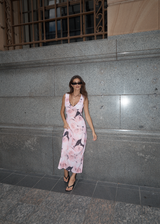 AFENDS Womens Marinette - Sheer Maxi Dress - Rose - Afends womens marinette   sheer maxi dress   rose 
