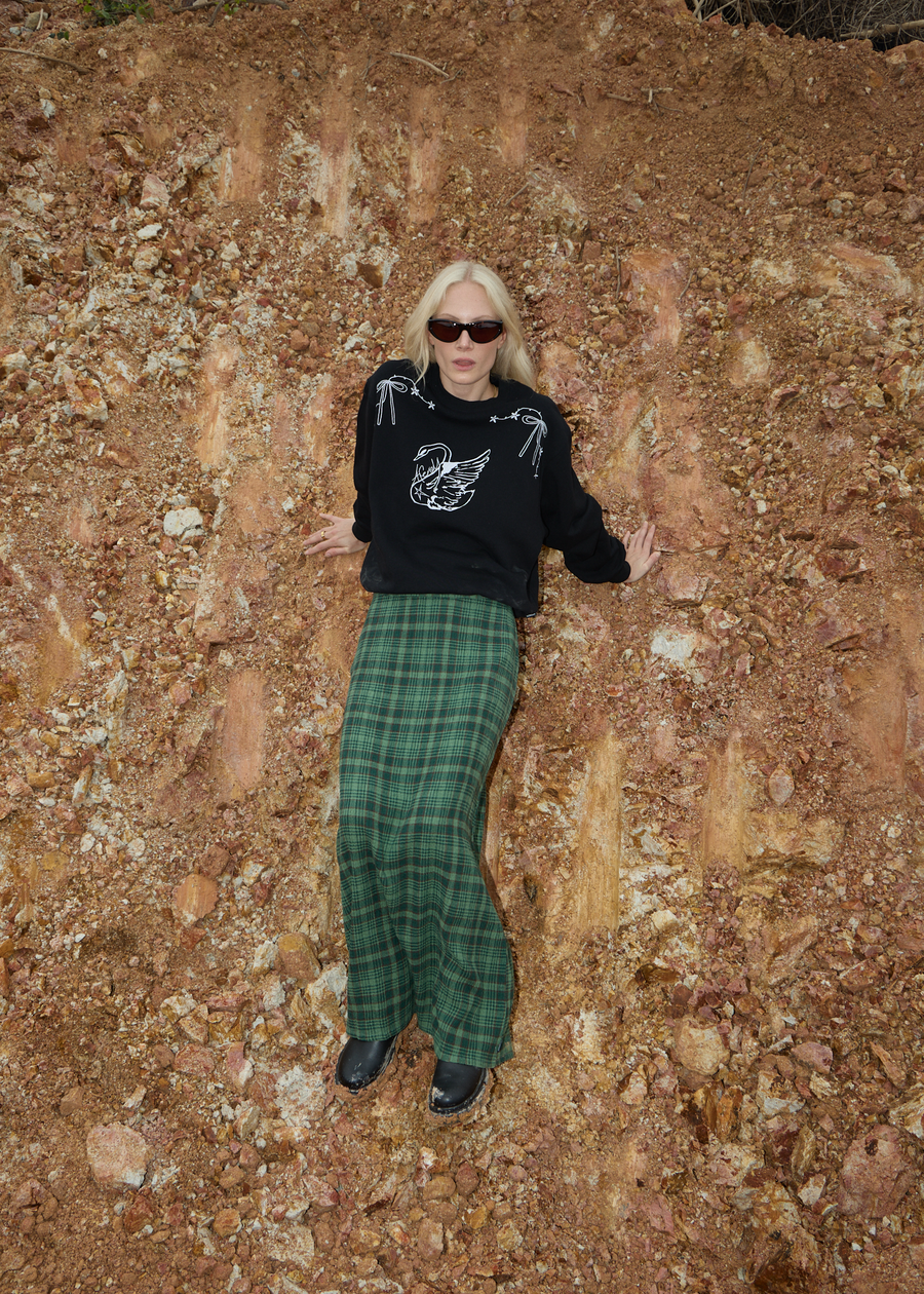 AFENDS Womens Cygnet - Crew Neck Jumper - Black