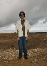 AFENDS Mens Trayback - Boxy Tee - Coffee - Afends mens trayback   boxy tee   coffee