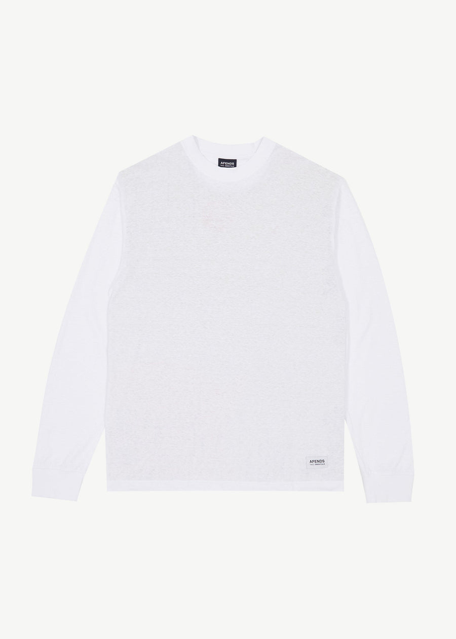 AFENDS Mens Essential - Long Sleeve Tee - White