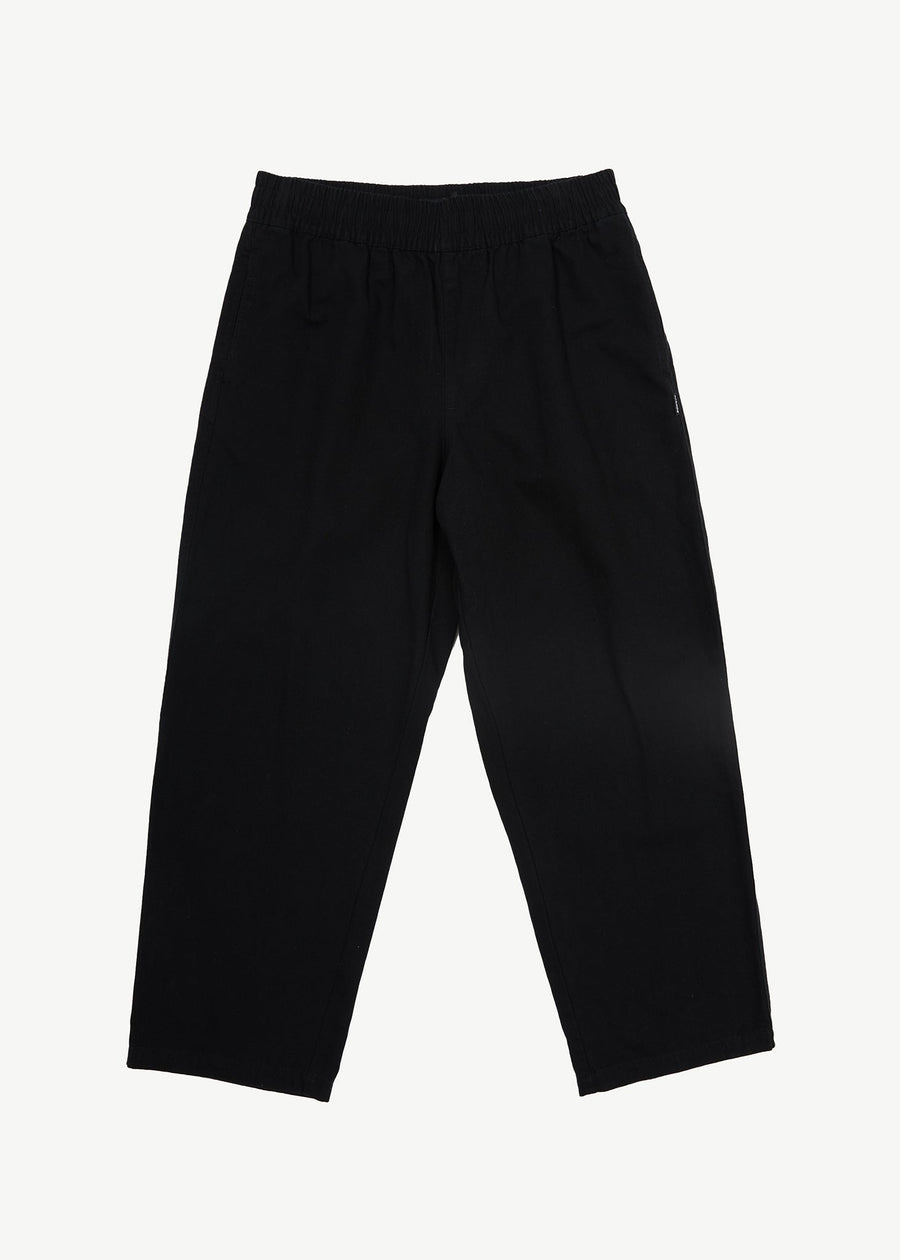 AFENDS Mens Ninety Eights - Elastic Waist Pant - Black