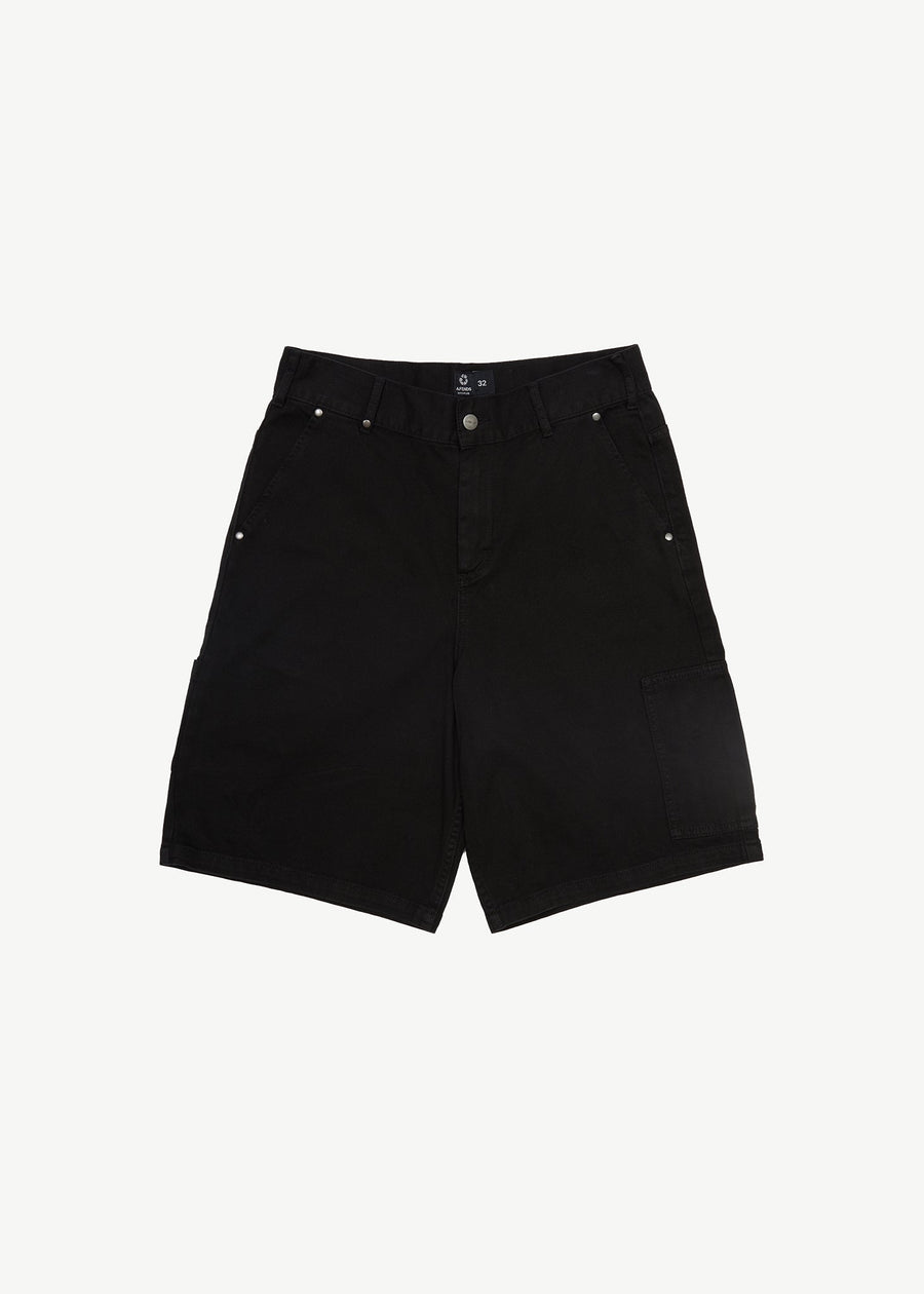 AFENDS Mens Harper - Workwear Short 22" - Black