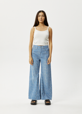 AFENDS Womens Shadows Gigi - Denim Flared Jean - Arctic - Afends womens shadows gigi   denim flared jean   arctic