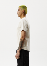 AFENDS Mens Vinyl - Retro Tee - Moonbeam - Afends mens vinyl   retro tee   moonbeam