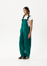 AFENDS Womens Louis - Corduroy Baggy Overall - Emerald - Afends womens louis   corduroy baggy overall   emerald