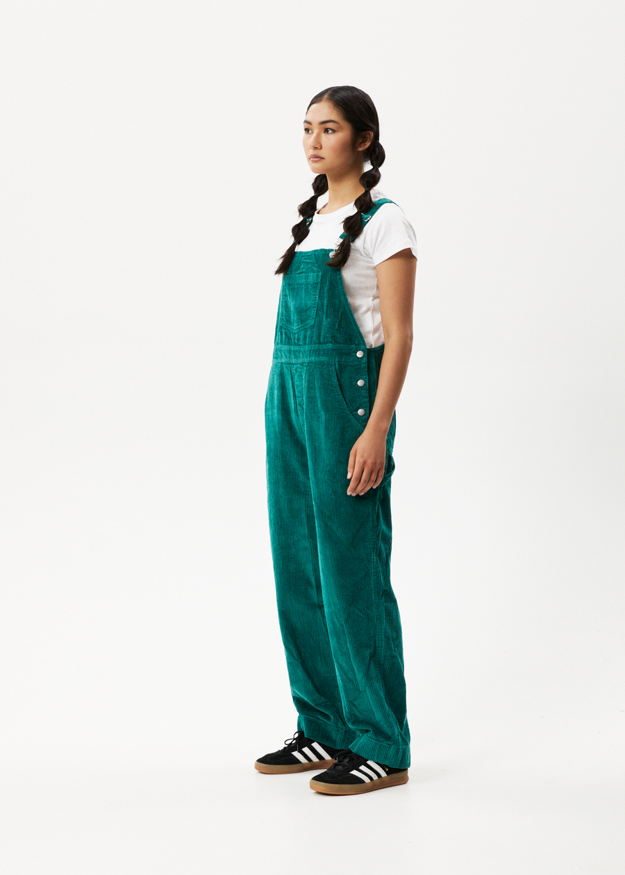 AFENDS Womens Louis - Corduroy Baggy Overall - Emerald