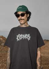 AFENDS Mens Heavy Petal - Heavyweight Boxy Tee - Stone Black - Afends mens heavy petal   heavyweight boxy tee   stone black