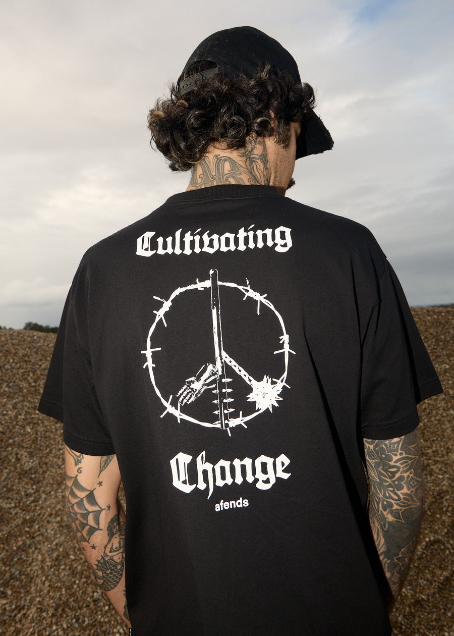 AFENDS Mens Energy - Boxy Tee - Black