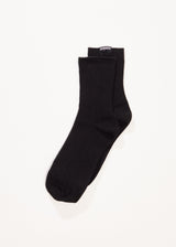 AFENDS Womens The Essential - Rib Socks - Black - Afends womens the essential   rib socks   black