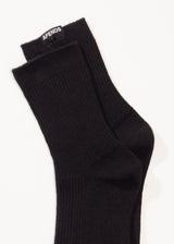 AFENDS Womens The Essential - Rib Socks - Black - Afends womens the essential   rib socks   black