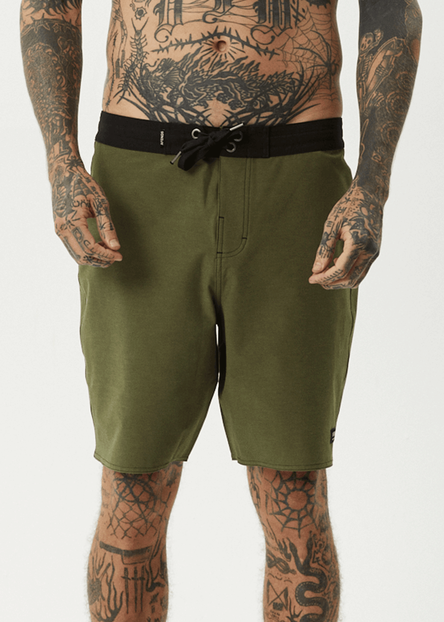 AFENDS Mens Surf Related - Fixed Waist Boardshort 20" - Military