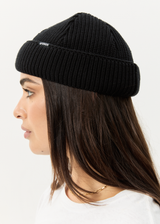 AFENDS Mens Thc - Wharfie Beanie - Black - Afends mens thc   wharfie beanie   black