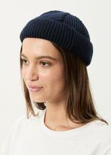 AFENDS Mens Thc - Wharfie Beanie - Deep Sea - Afends mens thc   wharfie beanie   deep sea