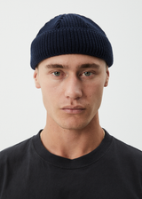 AFENDS Mens Thc - Wharfie Beanie - Deep Sea - Afends mens thc   wharfie beanie   deep sea