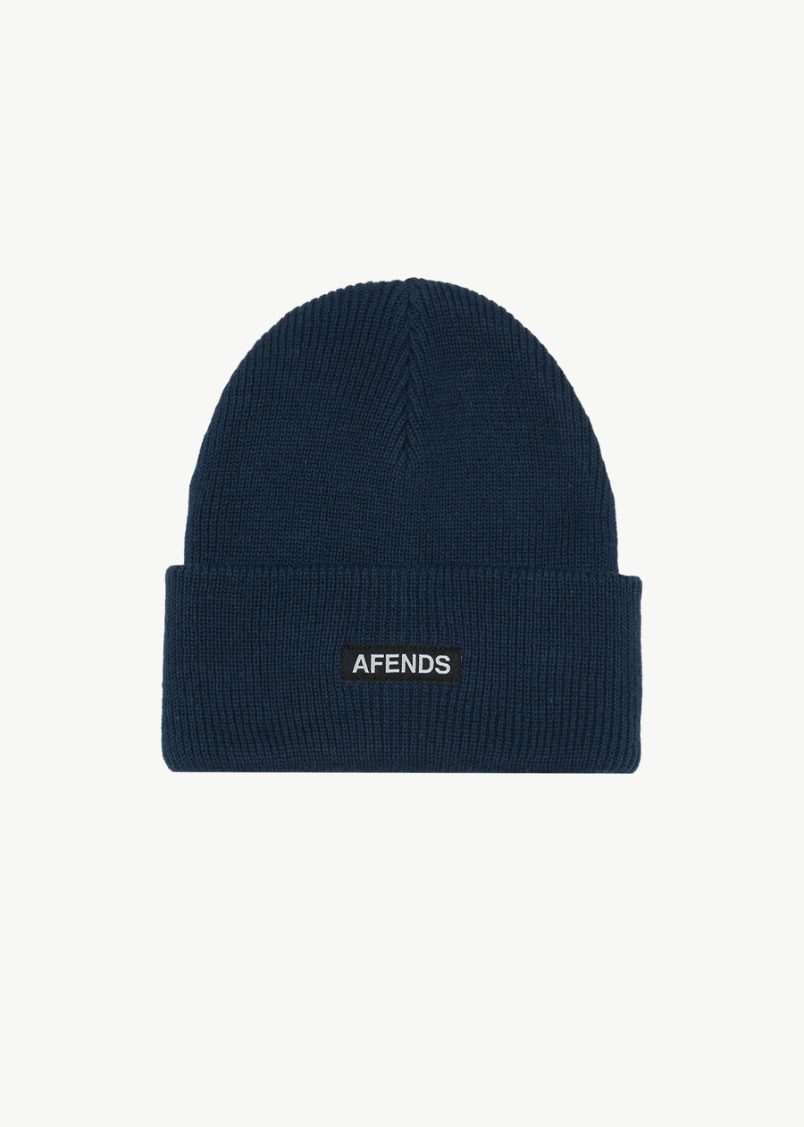AFENDS Mens Hometown - Knit Beanie - Navy