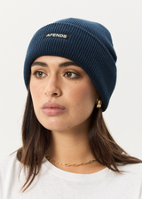 AFENDS Mens Hometown - Knit Beanie - Navy - Afends mens hometown   knit beanie   navy