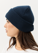 AFENDS Mens Hometown - Knit Beanie - Navy - Afends mens hometown   knit beanie   navy