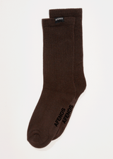 AFENDS Mens Everyday - Socks One Pack - Coffee - Afends mens everyday   socks one pack   coffee