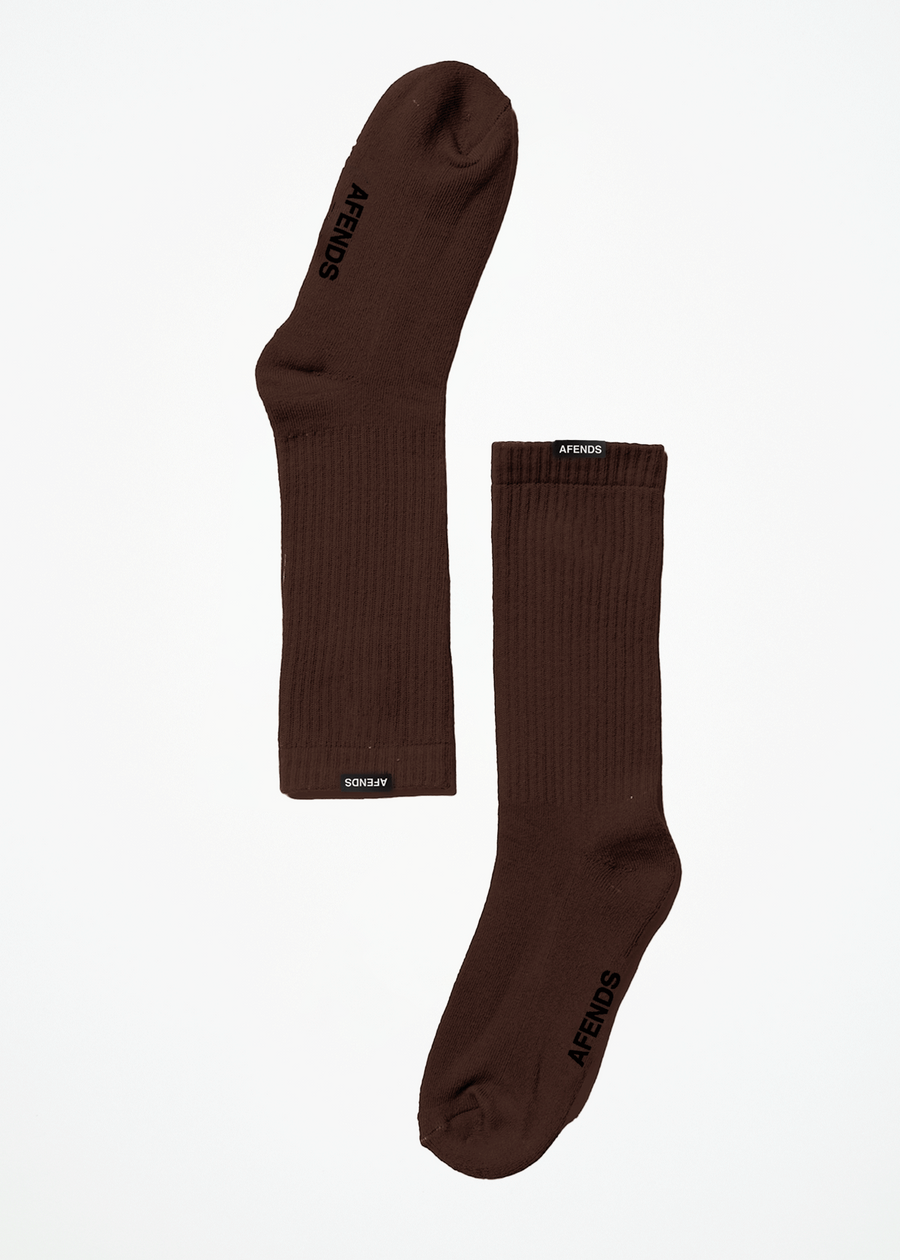 AFENDS Mens Everyday - Socks One Pack - Coffee