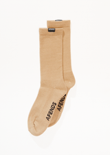AFENDS Mens Everyday - Socks One Pack - Taupe - Afends mens everyday   socks one pack   taupe