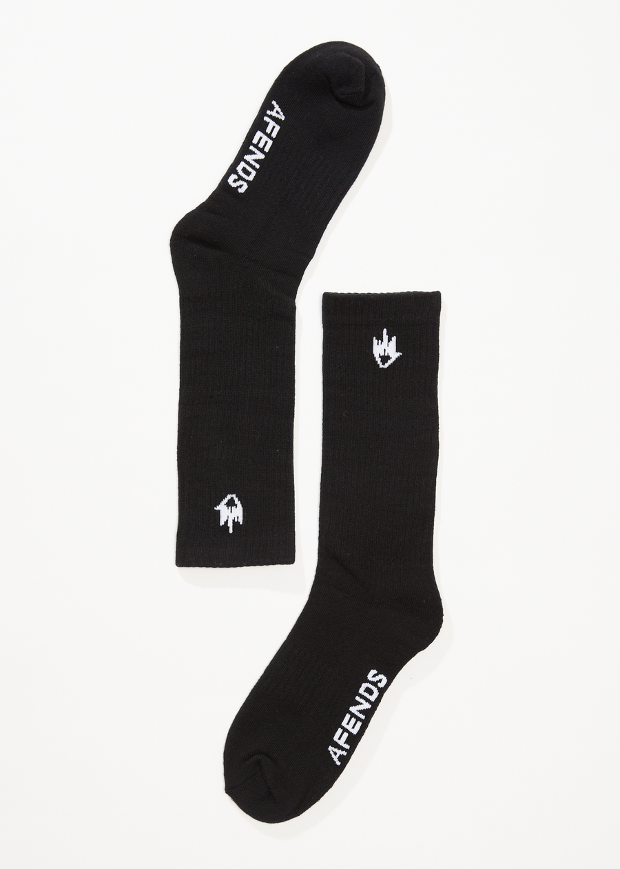 AFENDS Mens Flame - Socks Three Pack - Black 