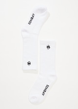AFENDS Mens Flame - Socks Three Pack - White - Afends mens flame   socks three pack   white 
