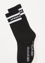 AFENDS Mens Create Not Destroy - Socks Two Pack - Black / White - Afends mens create not destroy   socks two pack   black / white 
