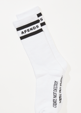 AFENDS Mens Create Not Destroy - Socks Two Pack - Black / White - Afends mens create not destroy   socks two pack   black / white 