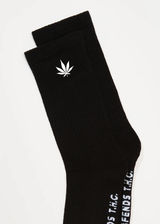 AFENDS Mens Happy - Socks One Pack - Black - Afends mens happy   socks one pack   black