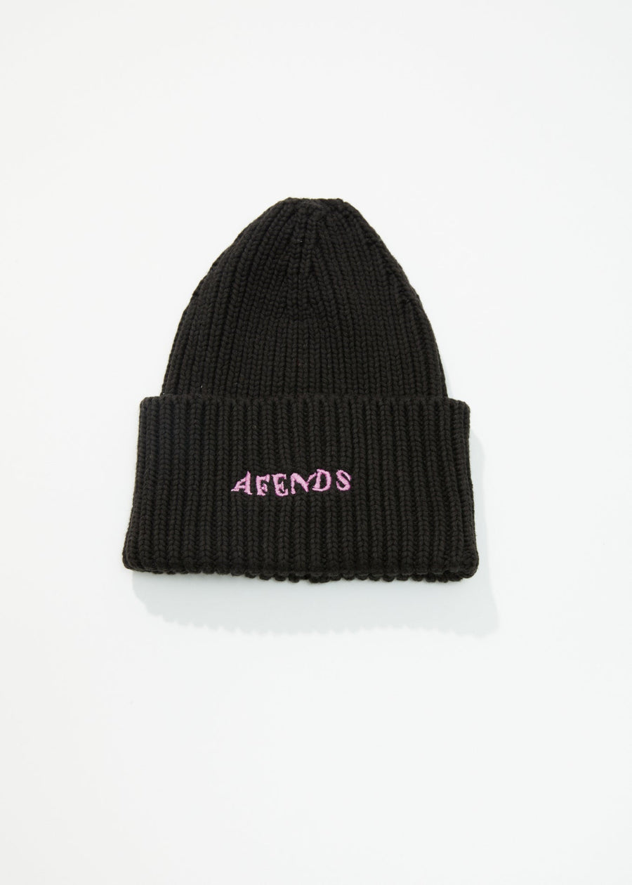AFENDS Unisex Day Dream - Rib Beanie - Black A232628-BLK-OS